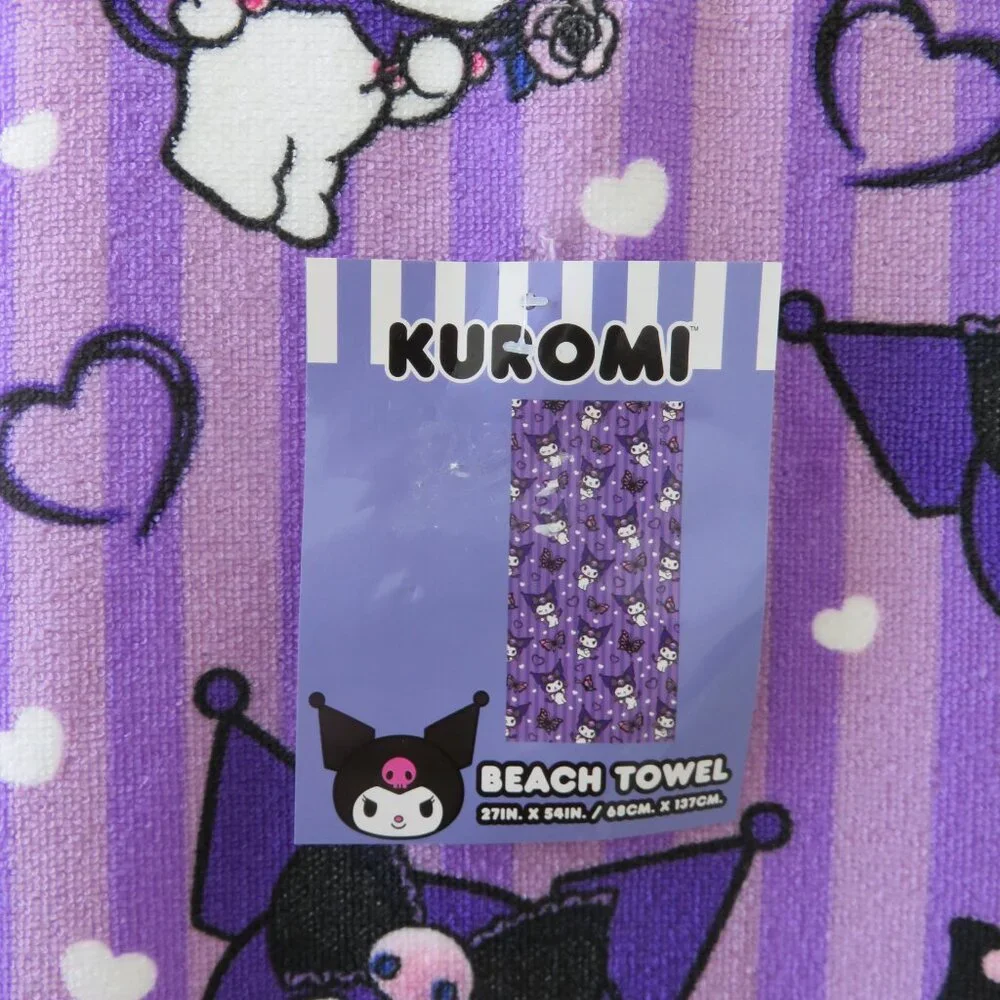 (#116) Kuromi by Sanrio beach towel 27in x 54in